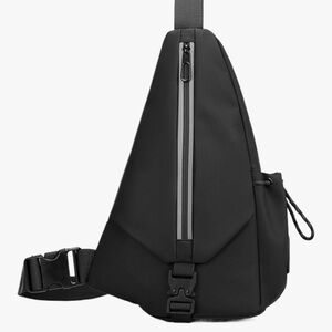 Sleek Black Men's Sling Bag